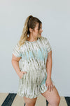 Sage Bamboo Tie Dye Romper - On Hand-1XL, 2XL, 3XL, 8-12-2020, 8-4-2020, Bonus, Bottoms, Group A, Group B, Group C, Group D, Large, Made in the USA, Medium, Plus, Small, Warehouse Sale, XL, XS-Medium-Womens Artisan USA American Made Clothing Accessories