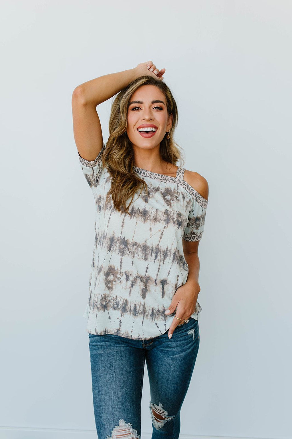 Shania Cold Shoulder Top In Mint - On Hand-1XL, 2XL, 3XL, 8-4-2020, BFCM2020, Group A, Group B, Group C, Group D, Large, Made in the USA, Medium, On hand, Plus, Small, Tops, Warehouse Sale, XL, XS-Small-Womens Artisan USA American Made Clothing Accessories