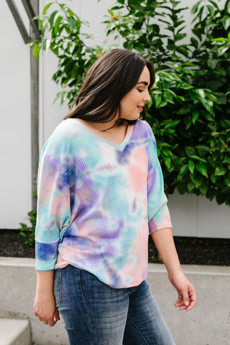 Tie Dyed Waffles Top-Made in the USA-Womens Artisan USA American Made Clothing Accessories